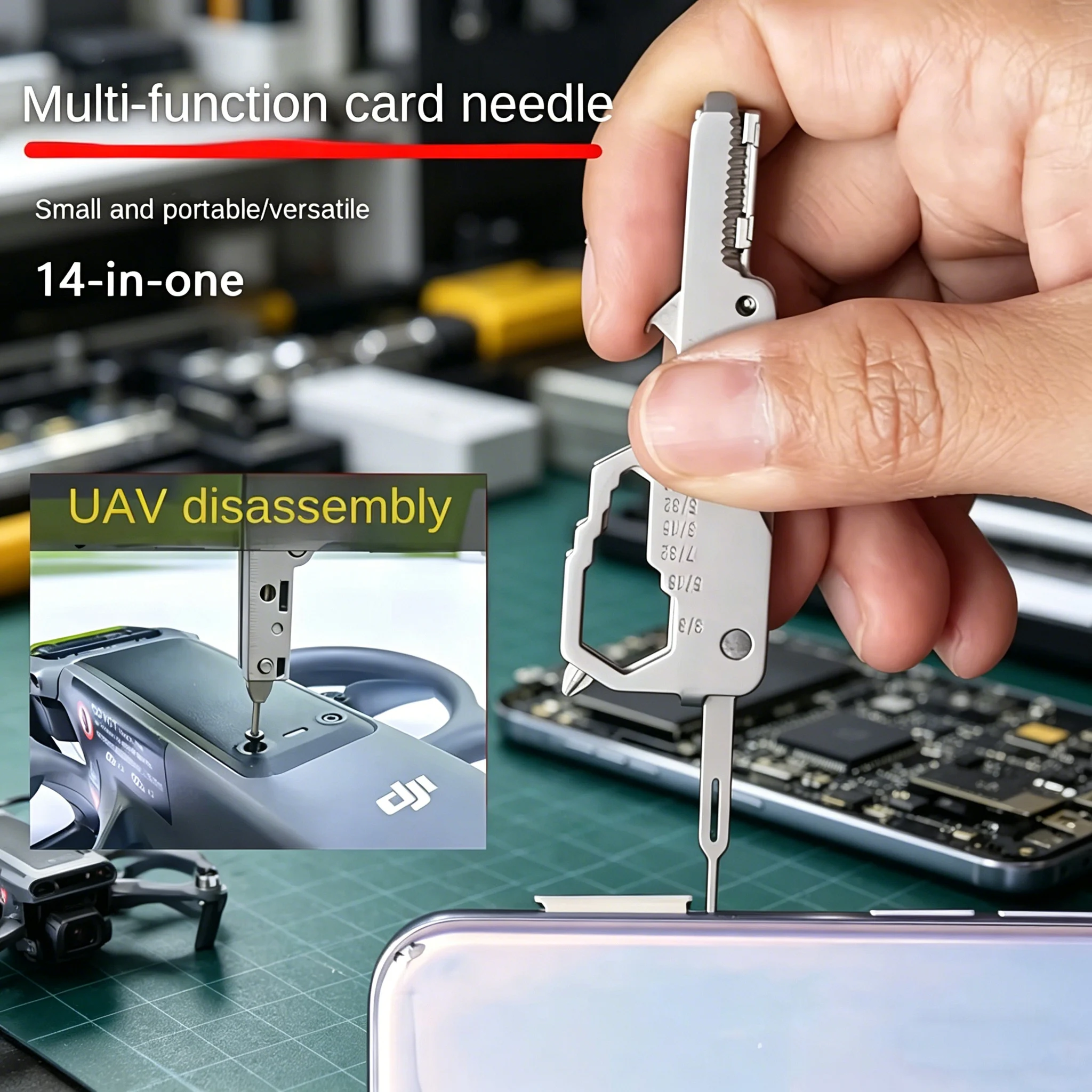 Tech Accessories Kit - Portachiavi Multifunzione EDC - Estrattore SIM,